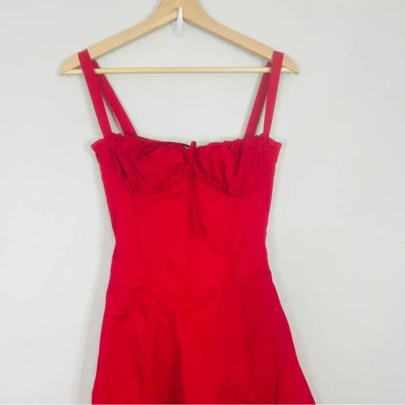 House of CB Carmen red Rose Bustier Vibrant Red Midi Dress size small plus cup - Picture 3 of 14